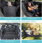 Truck Dog Seat Cover for Pickup Back Seat | Mesh Window & Seat Belt | 100% Waterproof Dog Hammock for Car Safe Travel with Side Door Protectors | Non-Slip, Scratchproof Pet Rear Seat Cover