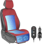 Paffenery 2025 Upgraded Cooling Car Seat Cover Front Seat, 12V-24V Ventilated Cooling Car Seat Cushion, Cooled Seat Cover for Car SUV Truck Universal Fit, Dark Red