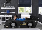 Delta Children Grand Prix Race Car Toddler and Twin Bed, Black