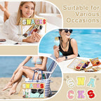 Snack Bag for Travel - Clear Chenille Varsity Letter Flat Pouch with Zipper, 12.2×8.46 inch Waterproof Clear Nylon Preppy Patch Makeup Cosmetic tote Bags for Women Girls