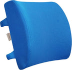 Lumbar Pillow for Chair and Car, Back Support for Office, Memory Foam Cushion with Mesh Cover - Azure