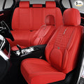 Car Seat Cover Set, Red Seat Covers, Automotive Interior Accessories, with Lumbar Support, Premium Nappa Leather, Waterproof, Protects and Upgrades Your Car Interior, Fits Most Vehicles