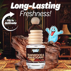 Hanging Air Freshener Car Diffusers - Long Lasting Scent, Odor Eliminator, Home Essentials, Fresh car fragrance diffuser - 3 Pack- Teakwood and Mahogany