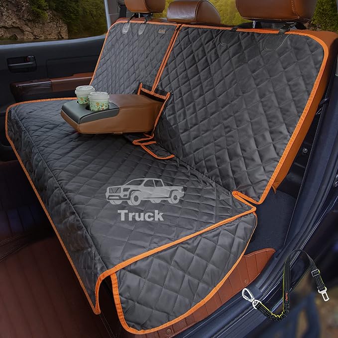 iBuddy Dog Car Seat Cover for Back Seat of Trucks Ford F150/F250/Chevrolet Silverado/GMC/Ram 1500 Waterproof Truck Back Seat Cover for Kids Without Smell Heavy Duty and Nonslip Bench Seat Protector