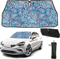 CHILL·TEK Funny Car Windshield Sun Shade Umbrella, 70s 80s Flower Car Sun Shade Umbrella, Block UV Rays Heat Foldable Windshield Umbrella Sun Visor Protector - Keep Vehicle Cool for Cars SUV