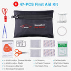 Vetoos Car Roadside Emergency Kit with Jumper Cables, Auto Vehicle Safety Road Side Assistance Kits, Winter Car Kit Essentials for Women and Men, with Car Repair Tool Set, Folding Survival Shovel