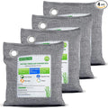 NIYIKOW Charcoal Bags Odor Absorber (Large, 4Pack x 200g), Nature Fresh Bamboo Charcoal Air Purifying Bags, Activated Charcoal Odor Absorber for Home, Car, Closet, Pets, Basement Odor Eliminator -Grey