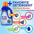 Febreze Laundry Detergent Additive, Original Strength In Wash Odor Eliminator, Designed to Remove Odors in a Single Wash Caused by Sweat, Food, Smoke, Fresh Scent, 50 fl oz (2 Pack)