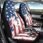 ELEQIN America Flag 2 Pack Front Car Seat Covers Universal Seat Protector Car Interior Decor Mat Covers for Auto SUV Van Truck Car Interior Decor