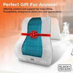 BLACK+DECKER Memory Foam Lumbar Support Pillow with Cooling Gel – High Back Lumbar Cushion for Office, Car, Wheelchair & Airplane – Ergonomic, Pain Relief, Adjustable Strap, Washable Cover,Grey/Black
