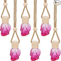 Skull Car Air Freshener, Hanging Refillable Diffuser Bottles for Essential Oils, Perfume Pendant for Auto Interior Decor & Aromatherapy (6Pcs Rose Red)