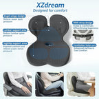 Ergonomic Seat Cushion,Office Chair Cushion with Lumbar Support Pillow,Memory Foam Car Seat Cushions,Designed for Sciatica, Tailbone,Back Pain,Back Cushion for Office,Car,Home Desk Chair
