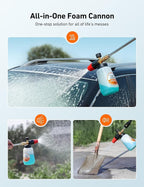 AstroAI Foam Cannon, Heavy Duty Car Foam Blaster Wide Neck Adjustable Snow Foam Lance and Thick Foam for Pressure Washer with 1/4" Quick Connector,1L Bottle
