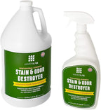 Stain & Odor Destroyer-Dog & Cat Enzymatic Pee Eliminator-Carpet, Rug, Floor, Furniture-Smell Remover for Pet Urine, Feces, Vomit and Organic Spills-Concentrated Formula-32 Oz!!