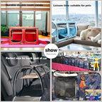 Mispace Portable Twin Compartment Show House Cat Cage/Condo - Easy to Fold & Carry Kennel - Comfy Puppy Home & Dog Travel Crate with Portable Carry Bag/Two Hammocks/Mats and Collapsible Litter Box