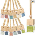 24 Pcs Employee Appreciation Gifts Bulk Empty Glass Essential Oil Diffuser Car Air Freshener Diffuser Hanging Ornament for Coworkers Office Staff