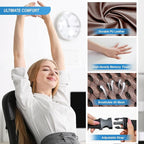 Memory Foam Lumbar Support Cushion Relieves Lower Back Pain for Car Seat, Office Chair, and Wheelchair, 4D Mesh, Brown