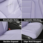 Coverado Car Seat Covers Front, Seat Covers for Cars, Waterproof 2-Pack Car Seat Cushions, Leather Carseat Seat Protectors, Universal Seat Covers Fit for Most Sedans SUV Pick-up Trucks(Purple)