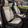 Car Seat Covers Front Seats for Mazda CX5 CX 5 2013-2025 2026, Breathable Cooling Ice Silk Leather Car Seat Covers, 2 Seats for Mazda CX-5 Accessories (Black&Beige)