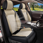Car Seat Covers Front Seats for Lexus NX 250 - NX 350 - NX 350h - NX 450h 2022 2023 2024 2025 2026: Breathable Cool Ice Silk Leather Seat Covers (Black & Beige)