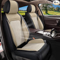 Car Seat Covers Full Set for Mazda CX5 CX 5 2013-2025 2026, Breathable Cooling Ice Silk Leather Car Seat Covers, 5 Seats for Mazda CX-5 Accessories (Black&Beige)