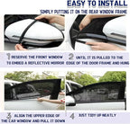 Car Front Window Shades, OUTTDID 2 Pack Side Window Sun Shades,Stretchy Mosquito Net Cover Fit Cars SUVs - Up to 31.5”x49.6”