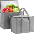 Carrywell (Not Made In China) Insulated Reusable Grocery Bags 2-Pack, Catering and Delivery Bag For Hot and Cold Food, Collapsible Thermal Tote For Doordash