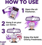 PumpCar 2 pieces satoru Nah I'd Win double-sided hanging Japanese anime cherry-scented air freshener Cool anime hanging for rearview mirror Car Interior Accessories Gifts