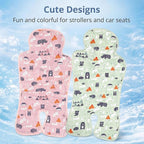 Pinkunn 2 Pcs Gel Car Seat Cooling Pad for Baby Summer Breathable Ice Cushion Multifunctional Ice Stroller Cooler Mat for Stroller Baby Dining Chair Child Safety Seat(Bright Color,Forest)