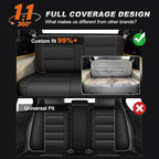 AOMSAZTO Custom Fit Seat Covers for Jeep Wrangler: YJ 1991 1992 1993 1994 1995 Leather Car Seat Covers Full Set Black