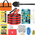 Nilight Car Emergency Kit with Jumper Cable Air Compressor Tire Repair Essential Tools First Aid Alligator Connector Electrical Kit for Travel Camping Outdoor Cars Truck SUV RV