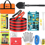 Nilight Car Emergency Kit with Jumper Cable Air Compressor Tire Repair Essential Tools First Aid Alligator Connector Electrical Kit for Travel Camping Outdoor Cars Truck SUV RV