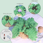 Handmade Crochet Hanging Car Air Freshener - Botanical Fern Leaf Design with 12ml Refillable Glass Essential Oil Bottle, Long-Lasting Car Diffuser & Nature-Inspired Decor
