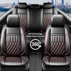 Santa Fe Seat Covers Custom Fit for Hyundai Santa Fe 2007-2026 (Only 5-Seat Version) - Full Set Premium Leather, Waterproof, All-Weather, Airbag Compatible, Car Seat Protectors (Redline)