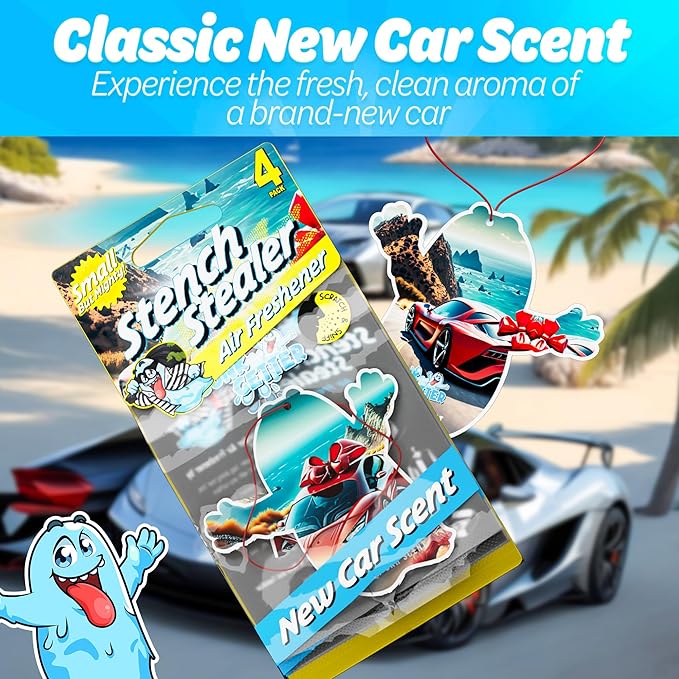 Car Air Fresheners- Long Lasting Scent, Odor Eliminator, Home Essentials, Fresh Fragrance- 96 Pack- New Car
