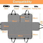 Mancro Dog Car Seat Cover, 2025 Upgraded 600D Heavy Duty Waterproof & Scratch-Resistant Dog Hammock for Car, Back Seat Pet Cover for Dogs with Sedan and SUVs, X-Large, Grey