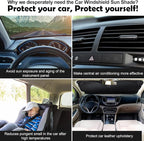 Tallew 6 Pack Car Window Shades for Baby, Include Front Rear Side Sun Visor Windshield Shade Cling Sunshade with Suction Cups for UV Protection(63 x 34 Inch)