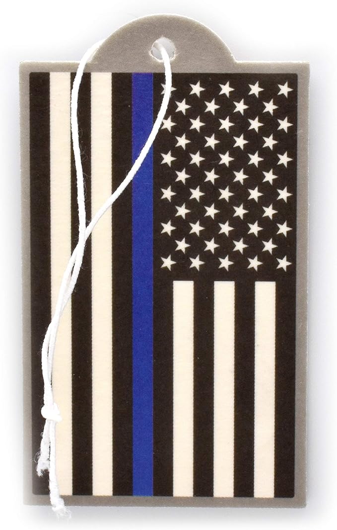 Elektroplate Police Thin Blue Line USA Flag Automotive Air Fresheners for Vehicles | New Car Scent (12-Pack) | Made in the USA