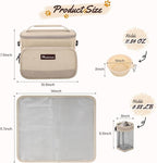 Modoker Dog Travel Bag Organizer for Supplies with 2 Food Containers, 2 Collapsible Bowls & Feeding Mat, Airline Approved Dog Travel Accessories Duffel Bag for Weekend Trips, Camping & Beach, Beige