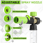 Tool Daily Pressure Washer Short Gun with Mini Foam Cannon, 5 Power Washer Nozzle Tips, 1/4 Inch Quick Connector