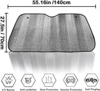 Big Hippo Car Windshield Sun Shade-Jumbo/Standard Car Window Shades Keeps Vehicle Cool-Front UV Ray Protector Sunshade-Easy to Use Sun Shade-Silver(55.16"X 27.5")