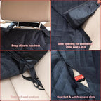 Waterproof Dog Car Seat Cover for Back Seat, Non-Slip & Universal Fit for SUV, Car, Truck with 4 Safety Belt Openings for Secure Travel