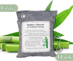 Bamboo Charcoal Air Purifying Bag, Activated Charcoal Odor Absorber Moisture Absorber Car Fresheners Odor Eliminator for Home Car Closet Refrigerator Shoe Smell Remover Gym Bag Deodorizer, Grey