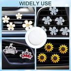 40Pcs Car Air Freshener Refill Felt Pads, 17.5MM/0.7inch Unscented White Air Freshener Replacement Pads Oil Perfumes Refill Tablets for Car Air Freshener Vent Clips Car Diffusers