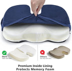 WAOAW Car Seat Cushion, Coccyx Cushion, Tailbone Pain Relief Cushion, Memory Foam Chair Pad for Back, Coccyx, Tailbone Pain Relief