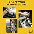 Car Detailing Brush Set 3-pc - Scratch-Free Boars Hair for Interior and Exterior Work - Pro Quality Car Cleaning Brush Kit for Leather Seats, Dashboards, Wheels, Grills and Paint