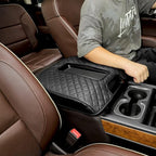JeCar Center Console Pad PU Leather Armrest Cushion Cover Interior Accessories Compatible with Chevy Silverado/GMC Sierra/Suburban/Tahoe/GMC YUKON 2014-2018, Black