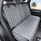 Dog Car Seat Cover for Back Seat, Waterproof Back Seat Covers for Dogs, PU Leather Nonslip Bench Car Seat Protector Universal Fit for Most Vehicles,SUVs,Small Trucks (Grey, Standard)