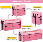 Car Trunk Organizer with Individual Cooler Bag - 3 Compartments Trunk Organizer for Car Collapsible Car Storage Organizer for SUV (Pink)