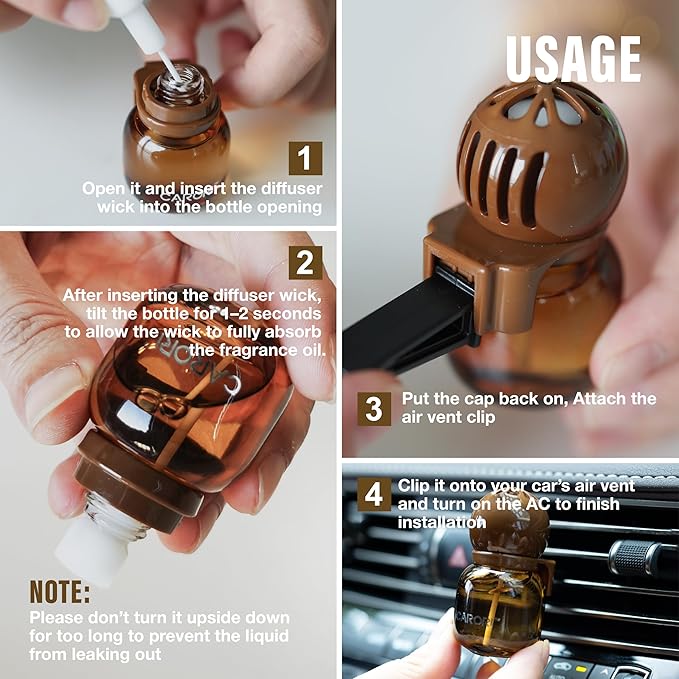 Cute Car Air Freshener 2 Pack, Lightbulb-Shaped Car Fresheners, Automotive Vent Clip, Long Lasting Scent, Essential Oils, Cute Car Accessories for Women, Sandalwood Scent